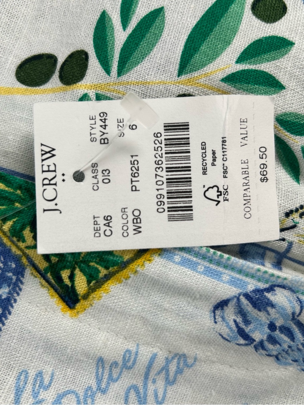 J.Crew Factory Mediterranean Print Linen-Blend Shorts NWT Size 6 - Picture 6 of 7